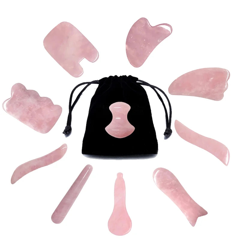 ✨ Gua Sha cuarzo Rosado Facial Karün – Efecto Lifting Natural & Spa en Casa